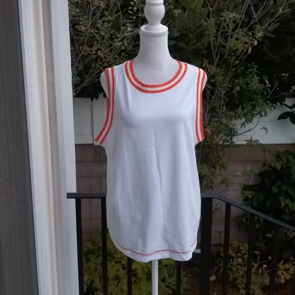 Hunter for Target Orange and White Sleeveless Knit Top Pickleball Tennis - Picture 2 of 5